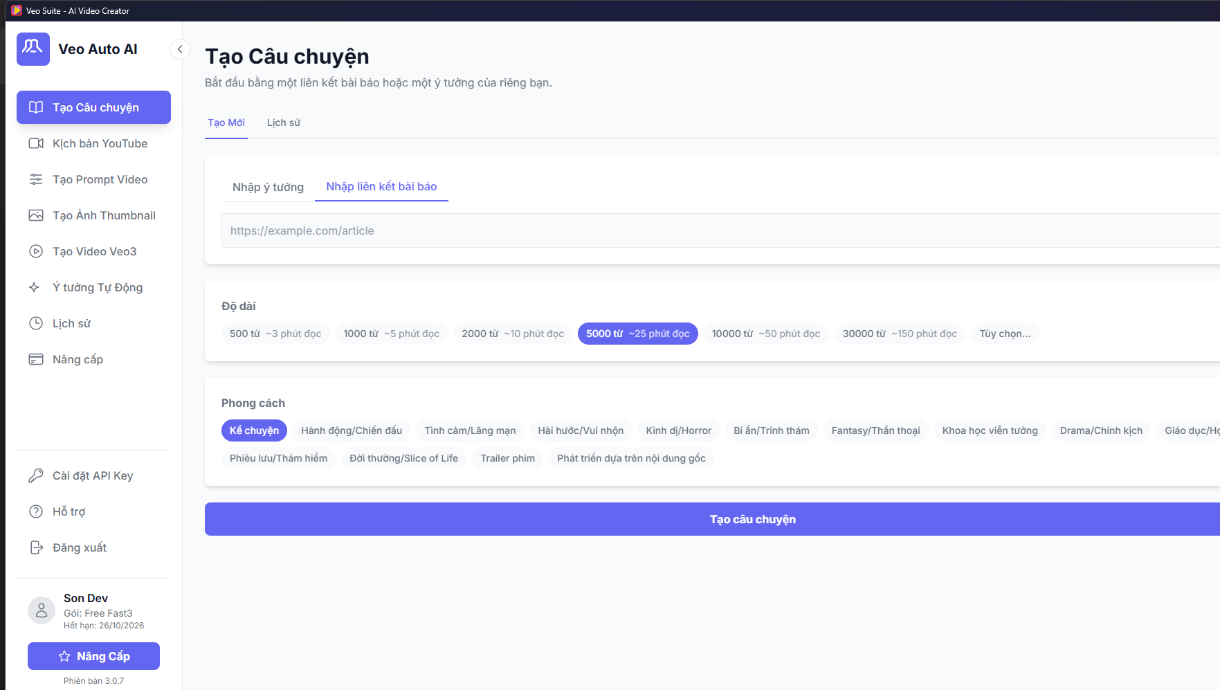 Tạo Câu Chuyện từ ý tưởng
